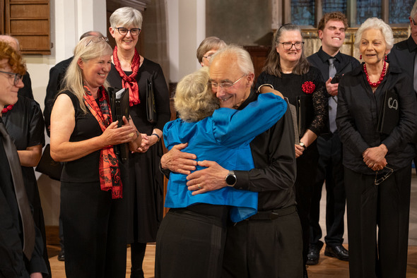 A farewell hug from Margaret